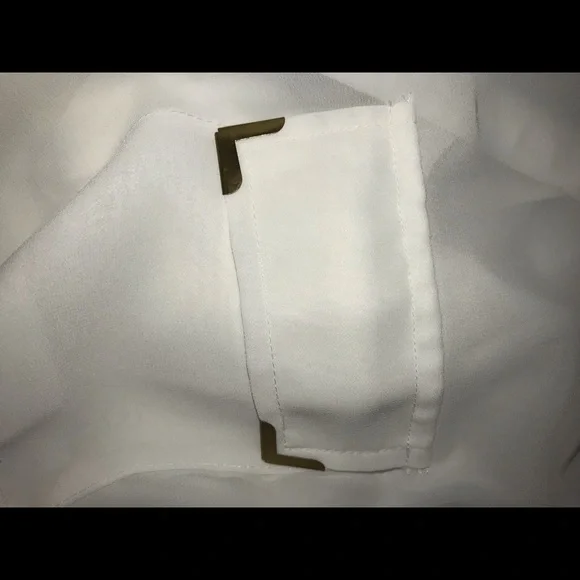 LIVE 4 TRUTH Sheer White Blouse with Gold Tone pocket accents SIZE XL - Picture 4 of 6